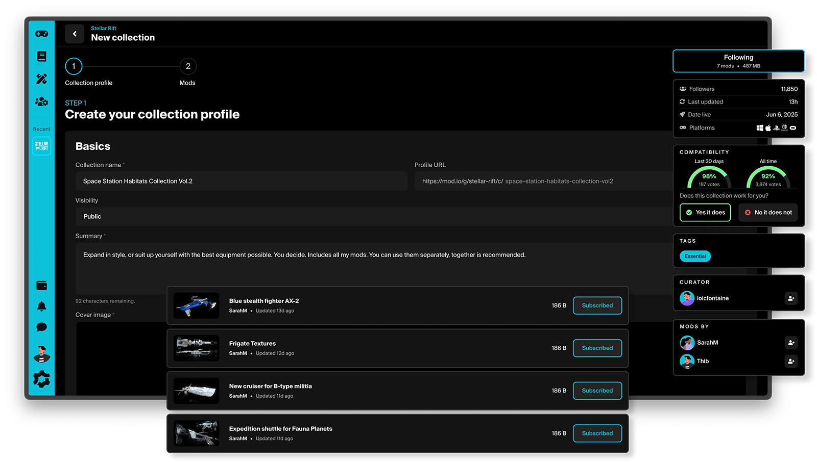 collection dashboard