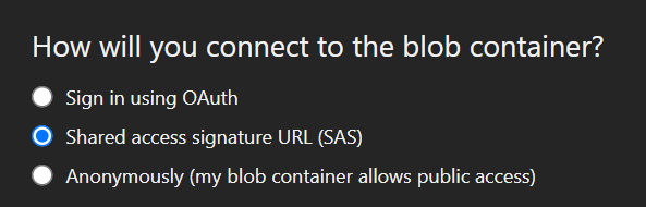 Connect using SAS