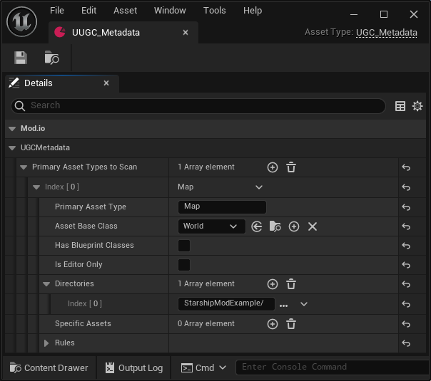 Creating a UGC Metadata data asset