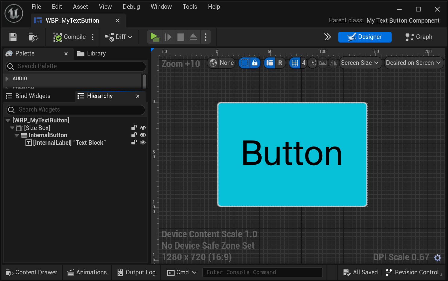 Create Widget Blueprint of new component