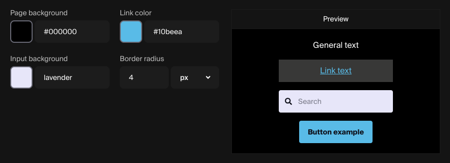 Embed Hub colors