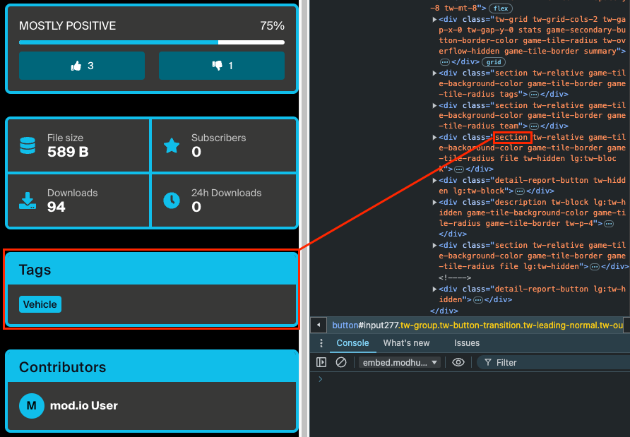 Browser debug window