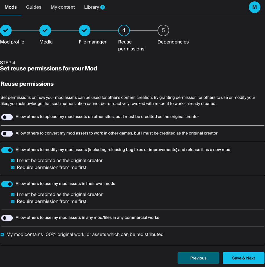 Reuse permissions
