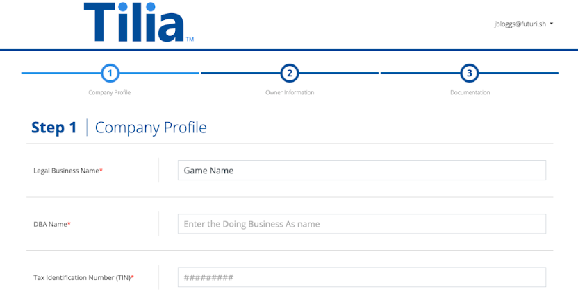 Entity Onboard Form For Tilia