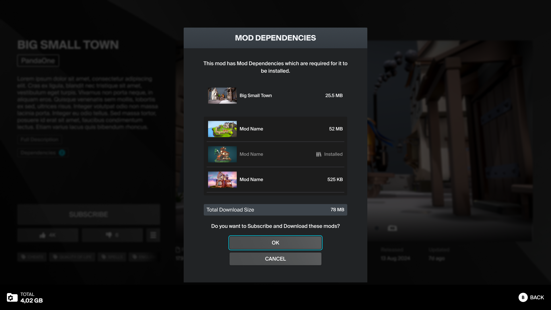 mod dependencies confirmation