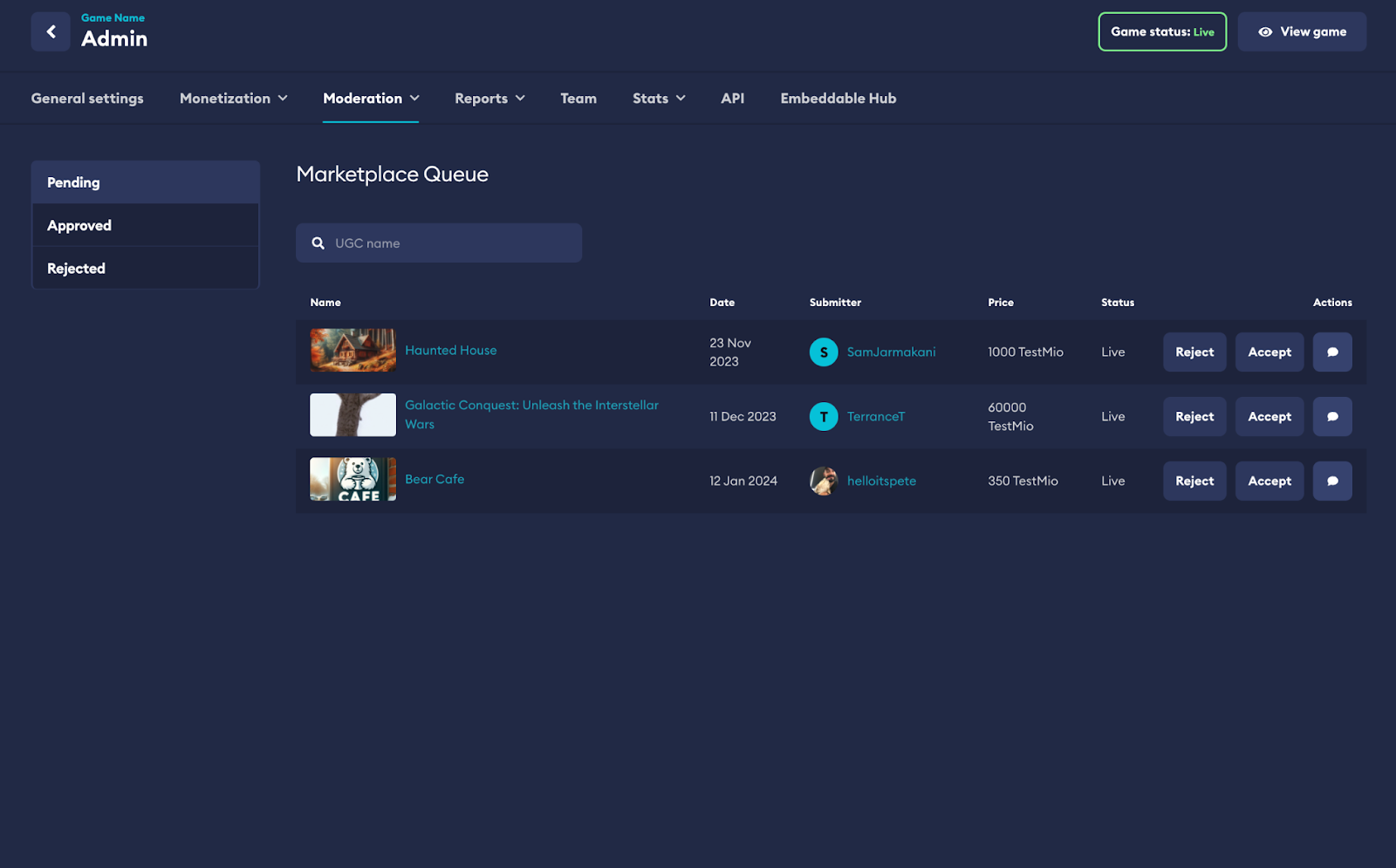 Mod Moderation Dashboard