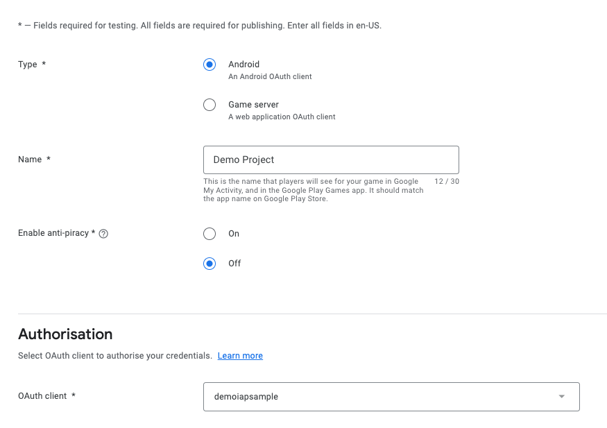 Google play external integrations