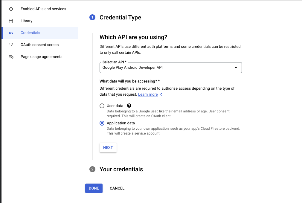 Create a service account