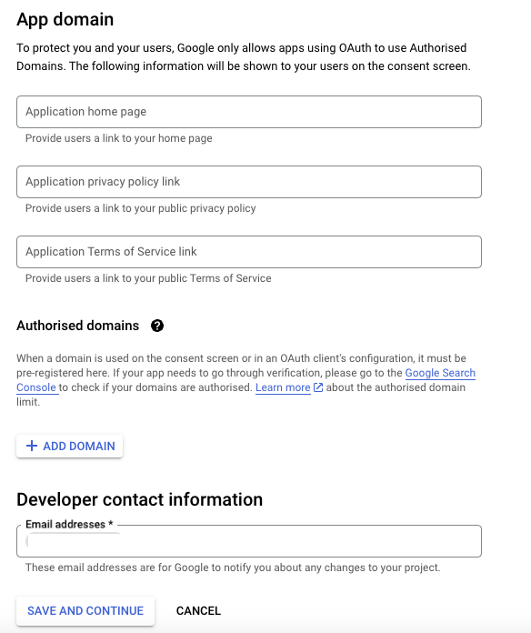 Google Cloud Console Oauth Consent Screen Step 1b