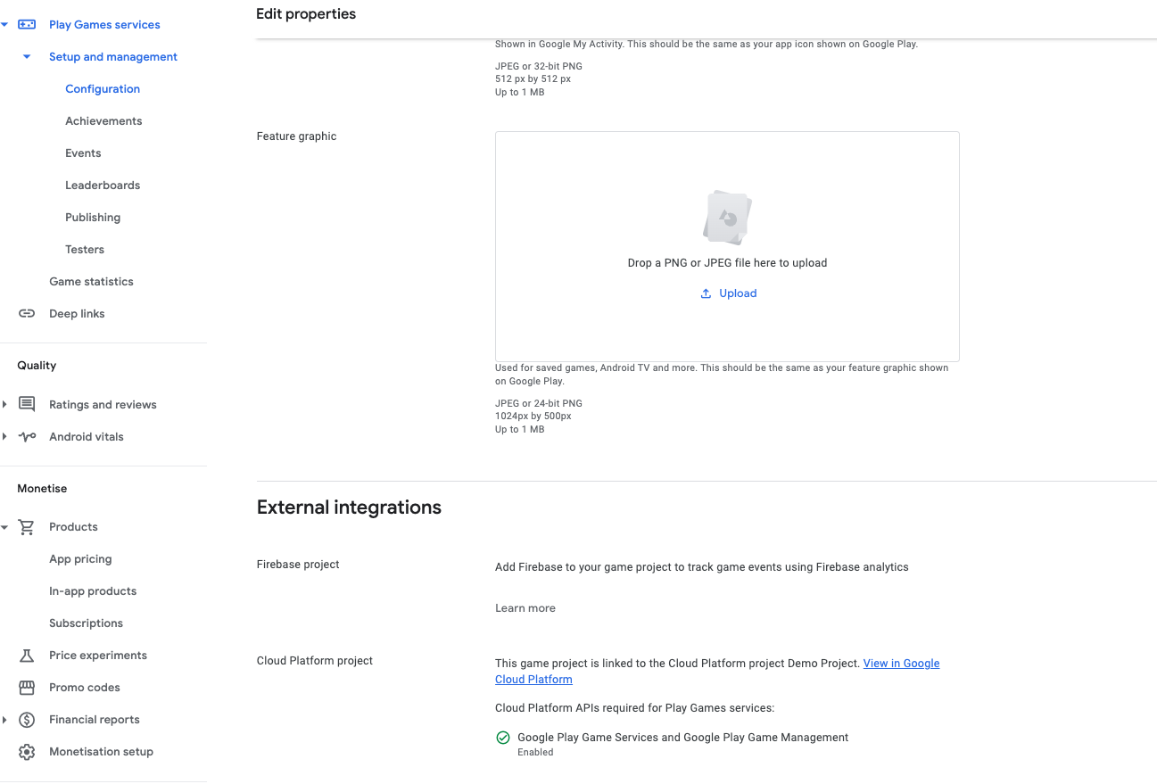 Google play external integrations