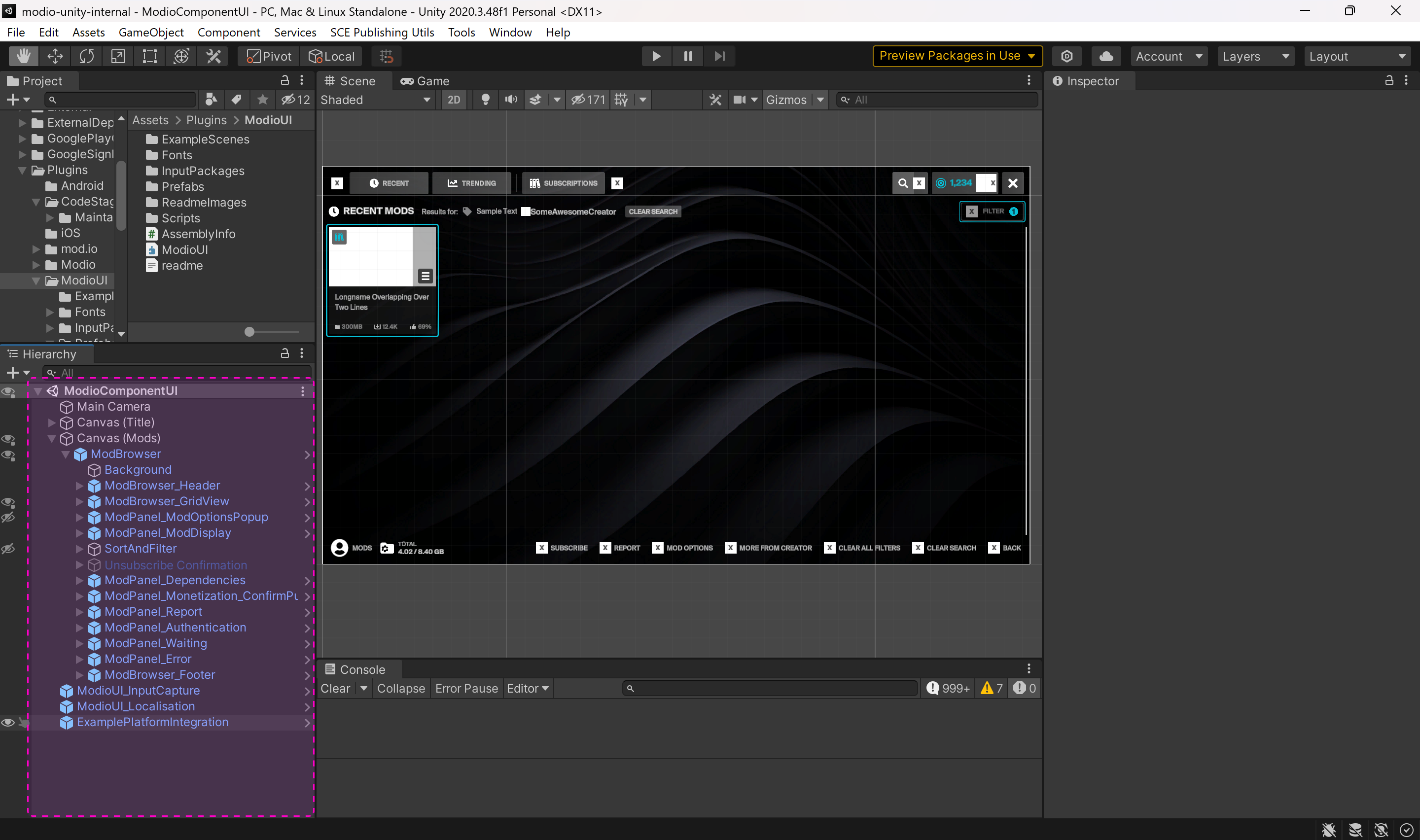 mod browser layout