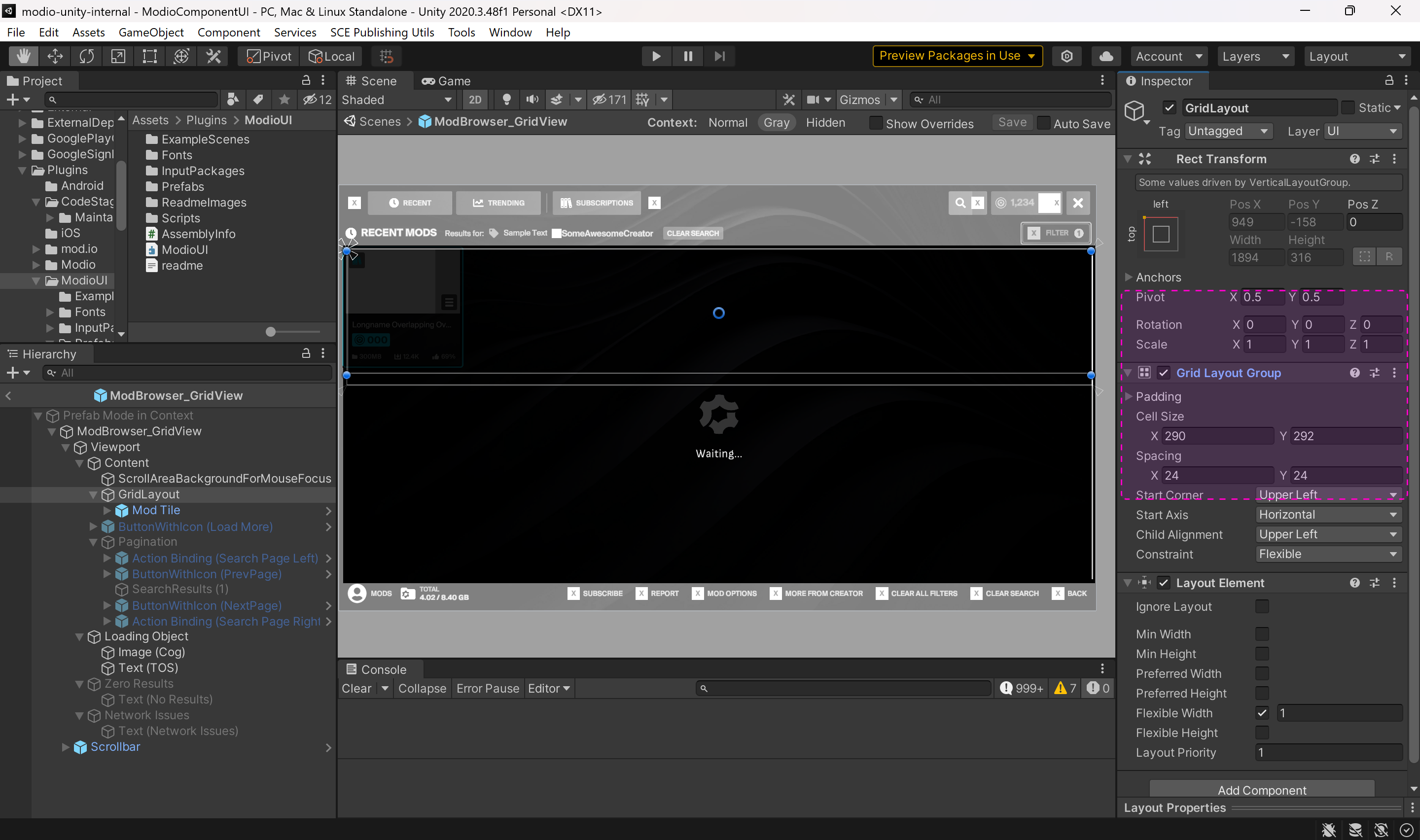 mod gridview layout