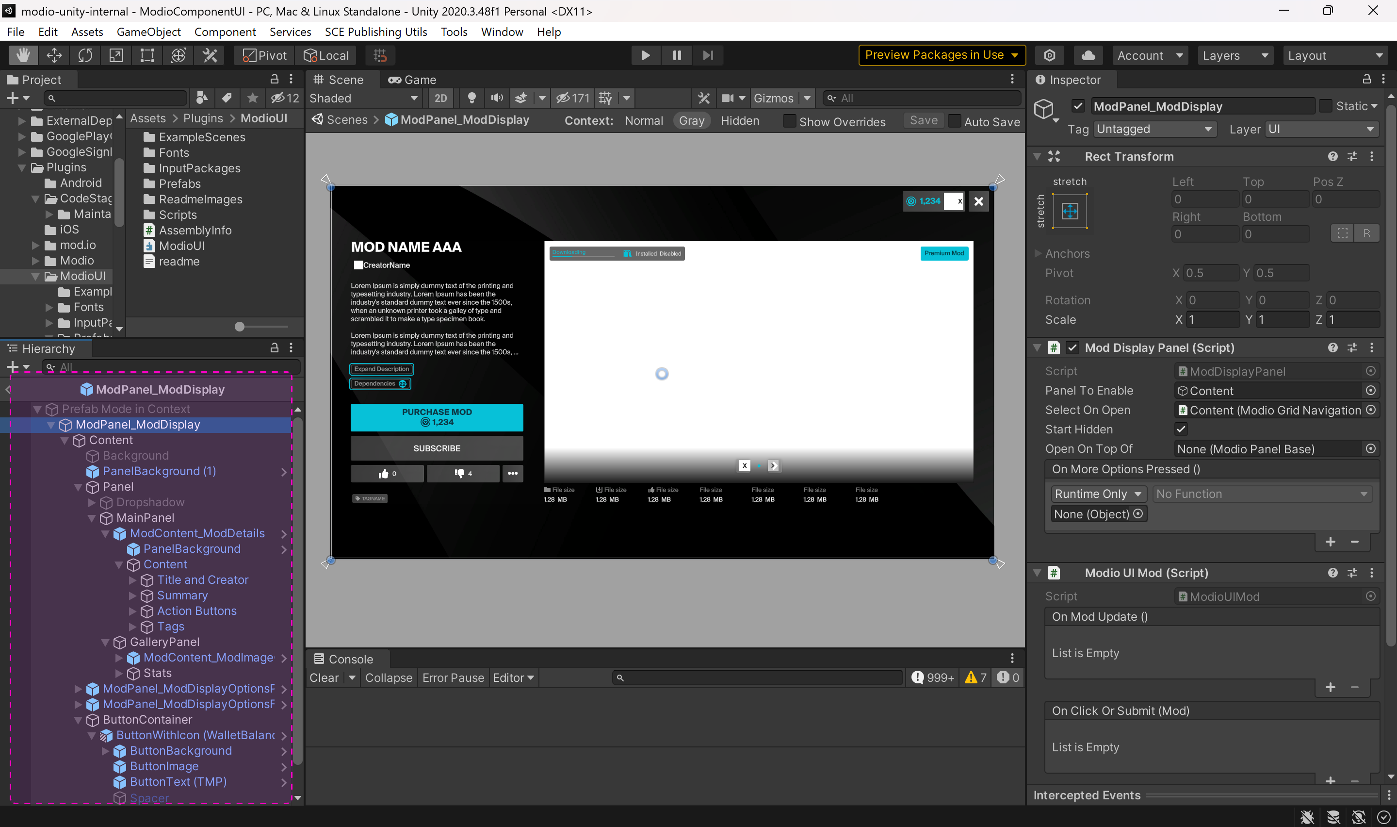 mod view layout