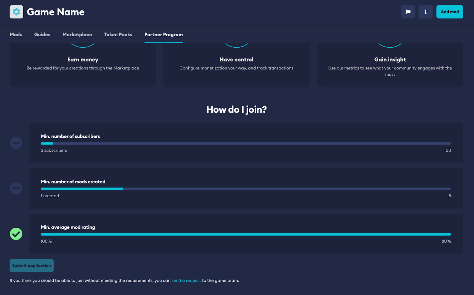 Partner Program Requirements Page