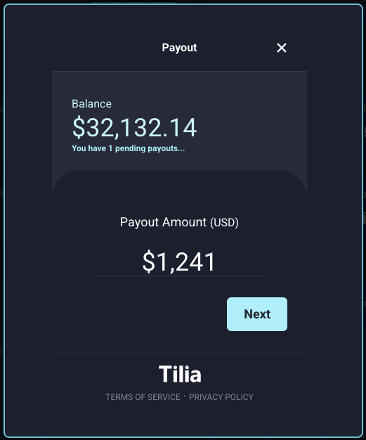 Payout Modal Flow