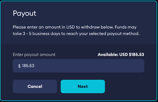 Payout Modal Flow