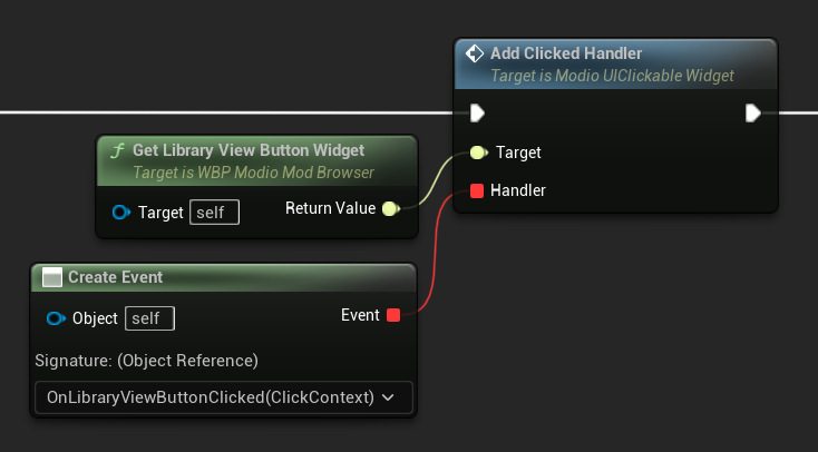 Adding a clicked handler to LibraryViewButton