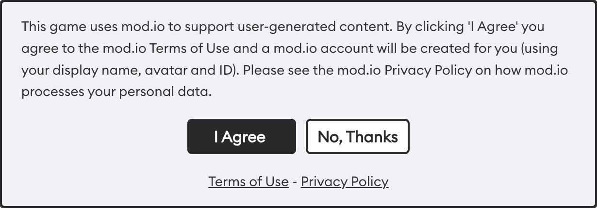 Terms Dialog